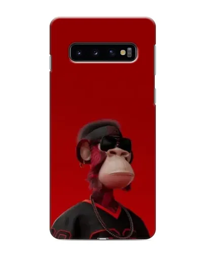 Чехол для Samsung Galaxy S10 с картинкой «Bored Ape в красном»