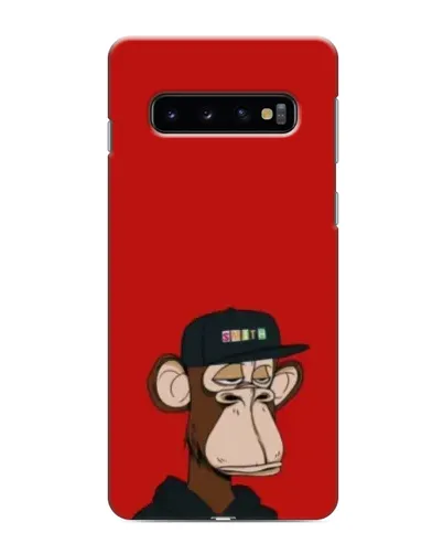 Чехол для Samsung Galaxy S10 с картинкой «Bored Ape — красный фон»