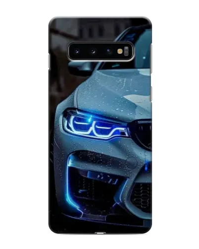 Чехол для Samsung Galaxy S10 с картинкой «Взгляд BMW с синими фарами»