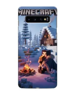 Чохол для Samsung Galaxy S10 з картинкою «Зимовий Minecraft»
