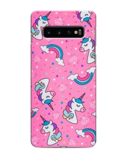 Чехол для Samsung Galaxy S10 с картинкой «Unicorn паттерн розовый»