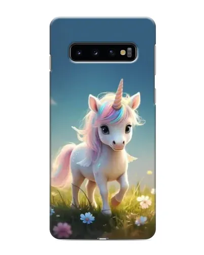 Чехол для Samsung Galaxy S10 с картинкой «Единорог на поляне»