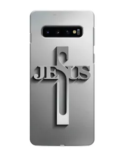 Чехол для Samsung Galaxy S10 с картинкой «Металлический крест Jesus» Чехол для Samsung Galaxy S10 с картинкой «Металлический крест Jesus»