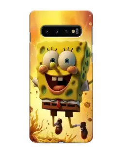 Чехол для Samsung Galaxy S10 с картинкой «Губка Боб прыгает»