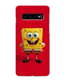 Чехол для Samsung Galaxy S10 с картинкой «Спанч Боб на красном»