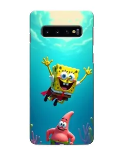 Чехол для Samsung Galaxy S10 с картинкой «Спанч Боб под водой»