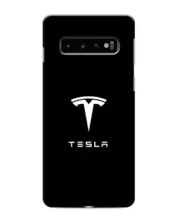 Чехол для Samsung Galaxy S10 с картинкой «Tesla White Logo»