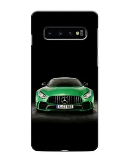 Чехол для Samsung Galaxy S10 с картинкой «Mercedes — неоновый лого»