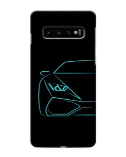 Чехол для Samsung Galaxy S10 с картинкой «Голубой силуэт Lamborghini» Чехол для Samsung Galaxy S10 с картинкой «Голубой силуэт Lamborghini»