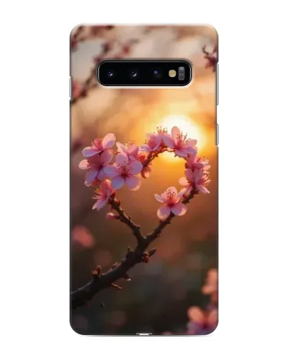 Чехол для Samsung Galaxy S10 с картинкой «Розовый цвет сердце на фоне заката» Чехол для Samsung Galaxy S10 с картинкой «Розовый цвет сердце на фоне заката»