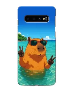 Чехол для Samsung Galaxy S10 с картинкой «Морская капибара» Чехол для Samsung Galaxy S10 с картинкой «Морская капибара»