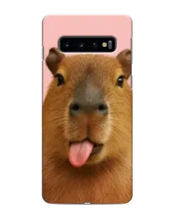 Чехол для Samsung Galaxy S10 с картинкой «Капибара с языком» Чехол для Samsung Galaxy S10 с картинкой «Капибара с языком»