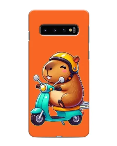 Чехол для Samsung Galaxy S10 с картинкой «Капибара на скутере» Чехол для Samsung Galaxy S10 с картинкой «Капибара на скутере»