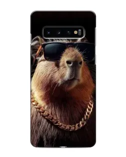 Чехол для Samsung Galaxy S10 с картинкой «Капибара золотая цепь» Чехол для Samsung Galaxy S10 с картинкой «Капибара золотая цепь»