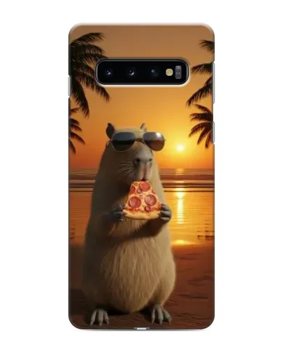 Чехол для Samsung Galaxy S10 с картинкой «Капибара с пиццей» Чехол для Samsung Galaxy S10 с картинкой «Капибара с пиццей»