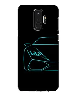 Чехол для Samsung Galaxy S9 Plus (G965) с картинкой «Голубой силуэт Lamborghini» Чехол для Samsung Galaxy S9 Plus (G965) с картинкой «Голубой силуэт Lamborghini»
