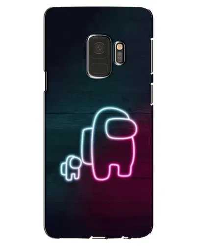 Чехол для Samsung Galaxy S9 (G960) с картинкой «Among Us неон-арт»