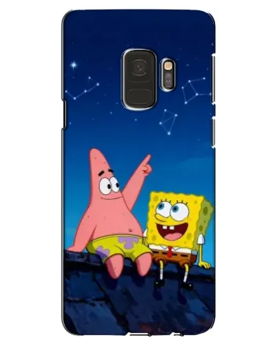 Чехол для Samsung Galaxy S9 (G960) с картинкой «Губка Боб и Патрик ночью»