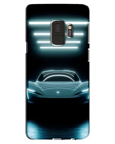 Чехол для Samsung Galaxy S9 (G960) с картинкой «Tesla в неоне»