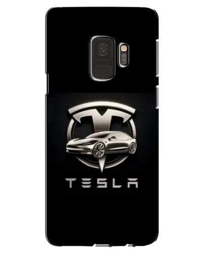 Чехол для Samsung Galaxy S9 (G960) с картинкой «Tesla — серебристое авто»