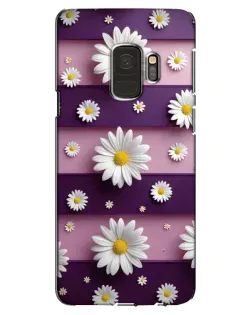 Чехол для Samsung Galaxy S9 (G960) с картинкой «Ромашки на фиолетовом»