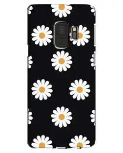 Чехол для Samsung Galaxy S9 (G960) с картинкой «Ромашки на черном»