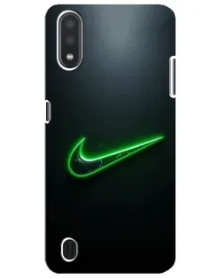 Чехол для Samsung Galaxy M01 Core (A013F) с картинкой «Неоновый контур Nike»