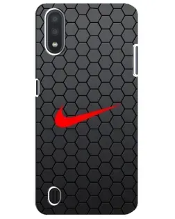 Чехол для Samsung Galaxy M01 Core (A013F) с картинкой «Nike — карбоновая сетка»