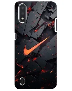 Чехол для Samsung Galaxy M01 Core (A013F) с картинкой «Nike — эффект разломов»