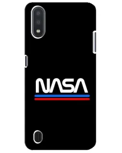 Чехол для Samsung Galaxy M01 Core (A013F) с картинкой «NASA — классика Red Blue»