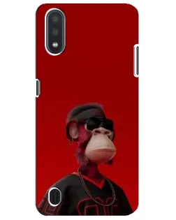 Чехол для Samsung Galaxy M01 Core (A013F) с картинкой «Bored Ape в красном»