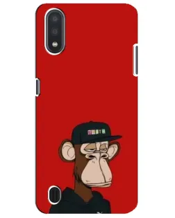 Чехол для Samsung Galaxy M01 Core (A013F) с картинкой «Bored Ape — красный фон»