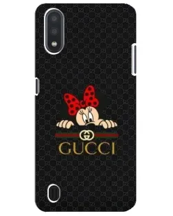 Чехол для Samsung Galaxy M01 Core (A013F) с картинкой «Минни Маус Gucci — черный»