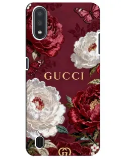 Чехол для Samsung Galaxy M01 Core (A013F) с картинкой «Gucci — бордовые розы»