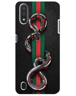 Чехол для Samsung Galaxy M01 Core (A013F) с картинкой «Gucci — змея на полосе»