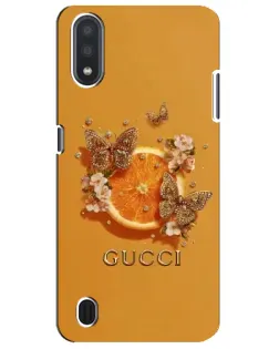 Чехол для Samsung Galaxy M01 Core (A013F) с картинкой «Gucci — золотые бабочки»