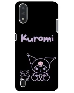 Чехол для Samsung Galaxy M01 Core (A013F) с картинкой «Kuromi — черный минимализм»