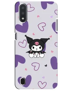 Чехол для Samsung Galaxy M01 Core (A013F) с картинкой «Kuromi и лавандовые сердца»