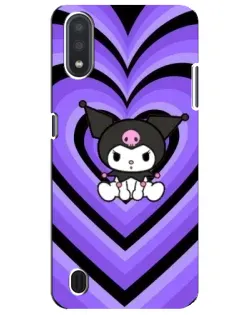 Чехол для Samsung Galaxy M01 Core (A013F) с картинкой «Kuromi и фиолетовые сердца»