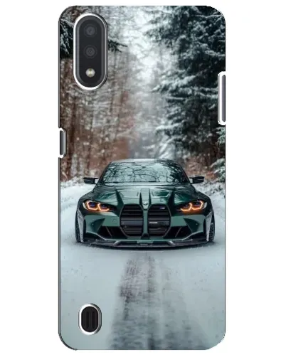 Чехол для Samsung Galaxy M01 Core (A013F) с картинкой «BMW в зимнем лесу»