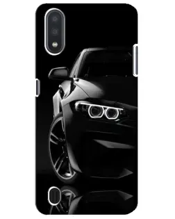 Чехол для Samsung Galaxy M01 Core (A013F) с картинкой «Черная BMW — профиль»
