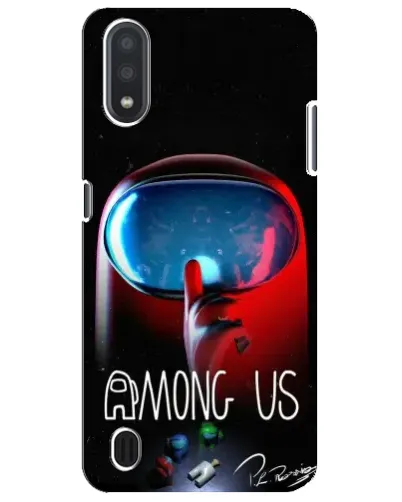 Чехол для Samsung Galaxy M01 Core (A013F) с картинкой «Красный импостер — макро»