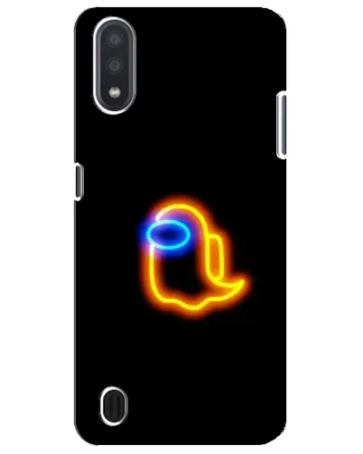 Чехол для Samsung Galaxy M01 Core (A013F) с картинкой «Among Us неоновое сияние»