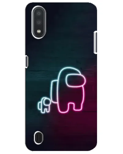 Чехол для Samsung Galaxy M01 Core (A013F) с картинкой «Among Us неон-арт»