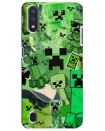 Чехол для Samsung Galaxy M01 Core (A013F) с картинкой «Криперы Minecraft»