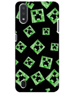 Чехол для Samsung Galaxy M01 Core (A013F) с картинкой «Паттерн с криперами» Чехол для Samsung Galaxy M01 Core (A013F) с картинкой «Паттерн с криперами»