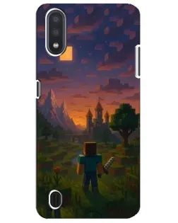 Чехол для Samsung Galaxy M01 Core (A013F) с картинкой «Стив у башни» Чехол для Samsung Galaxy M01 Core (A013F) с картинкой «Стив у башни»