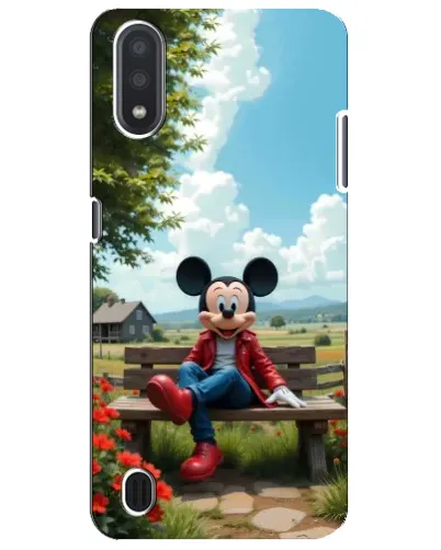Чехол для Samsung Galaxy M01 Core (A013F) с картинкой «Микки на скамейке»