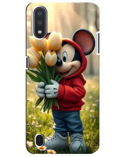 Чехол для Samsung Galaxy M01 Core (A013F) с картинкой «Микки с тюльпанами»