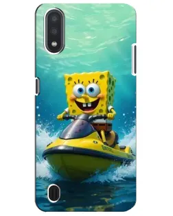 Чехол для Samsung Galaxy M01 Core (A013F) с картинкой «Спанч Боб на гидроцикле»